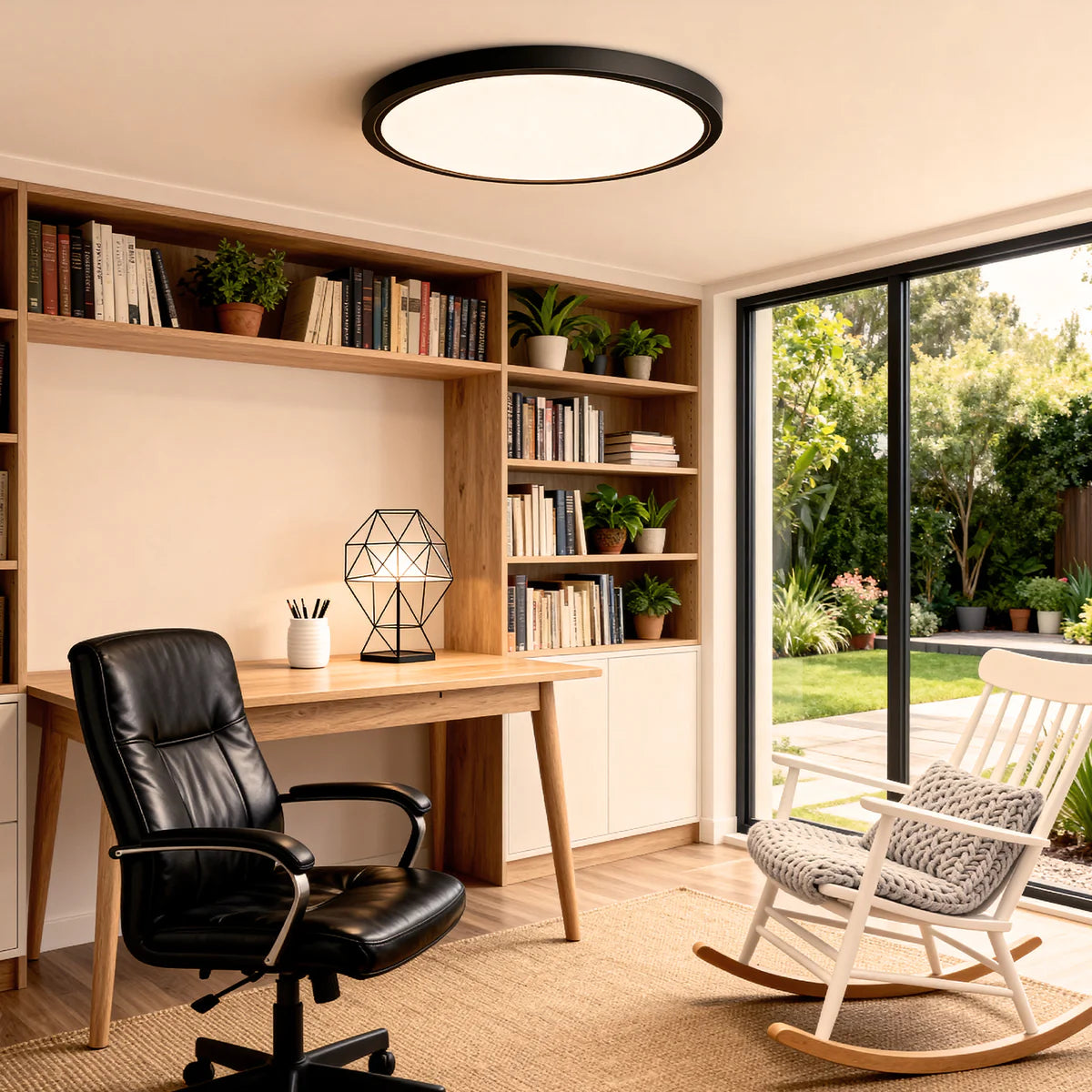 AC 220–240V Round Black LED Ceiling Light, 12W / 18W / 24W / 32W Options 3000K / 4500K / 5000K / 6500K Flush Mount Ceiling Light Local Stock (UK/DE)