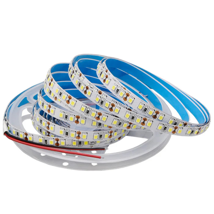 SMD2835 LED Strip Light, 5m Roll | 12V / 24V DC | 120 LEDs/m | 12W/m | White 3000K / 4000K / 6000K | 8mm PCB | IP00 / IP65 / IP67