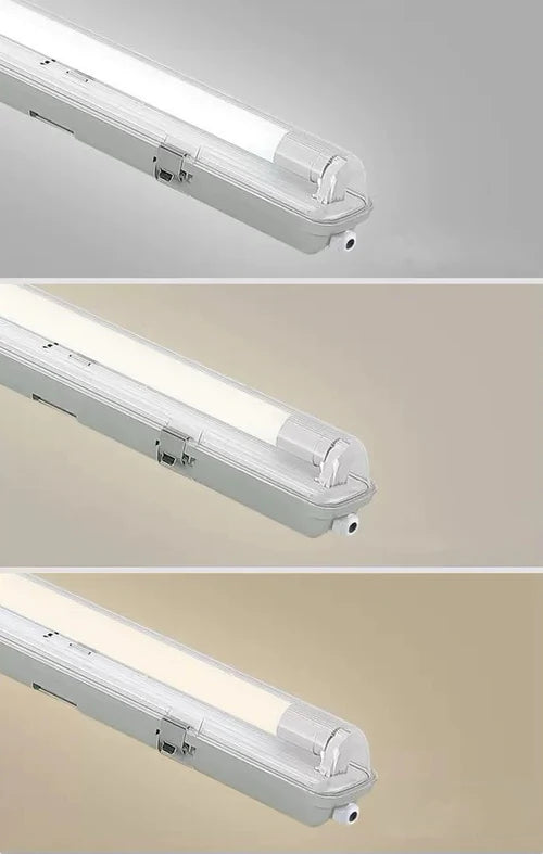 TP Series 4ft LED Tri-Proof Light, 2-Tube Included Waterproof Dustproof LED Fixture Stripe Clear Cover 3000K/4000K/5000K AC 90–240V Non-Dimmable 4-Pack