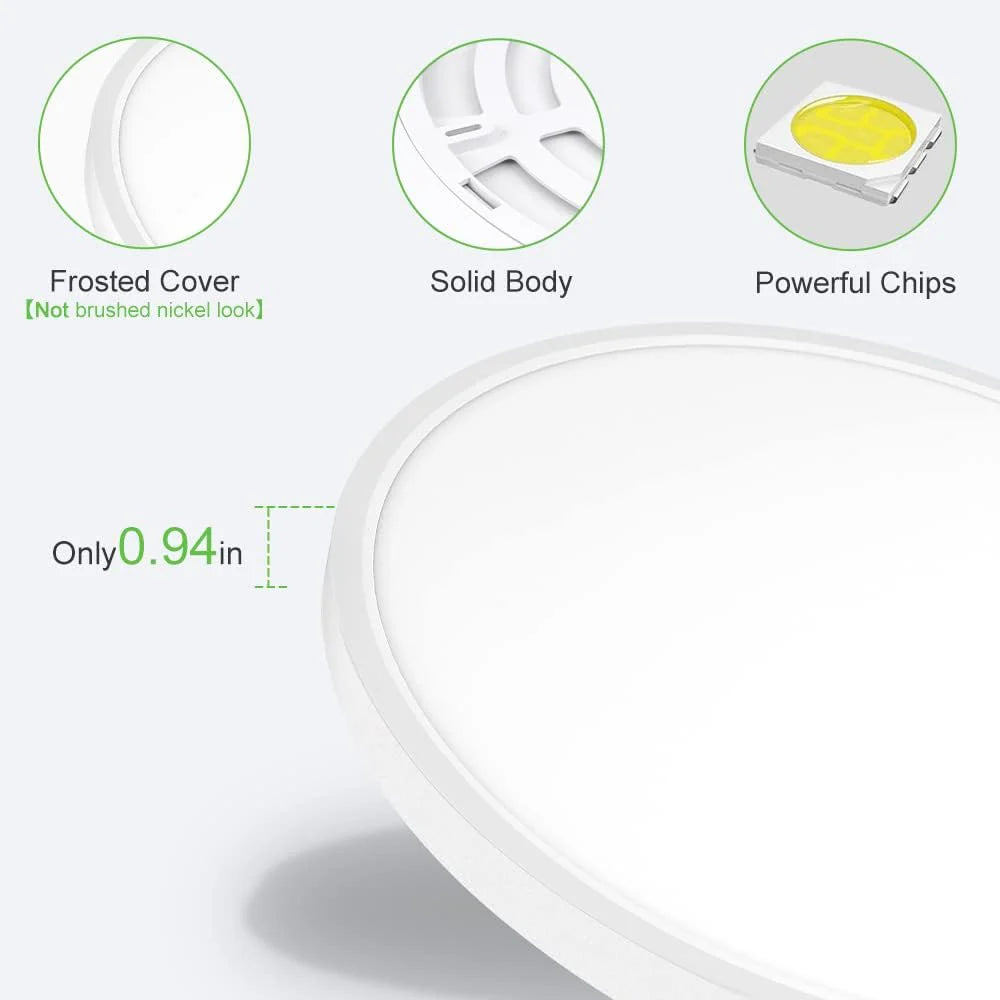 24 Inch Round 45W White LED Ceiling Light, 3000K / 4500K / 5000K / 6500K Flush Mount Ceiling Light Local Stock (US/UK/DE)