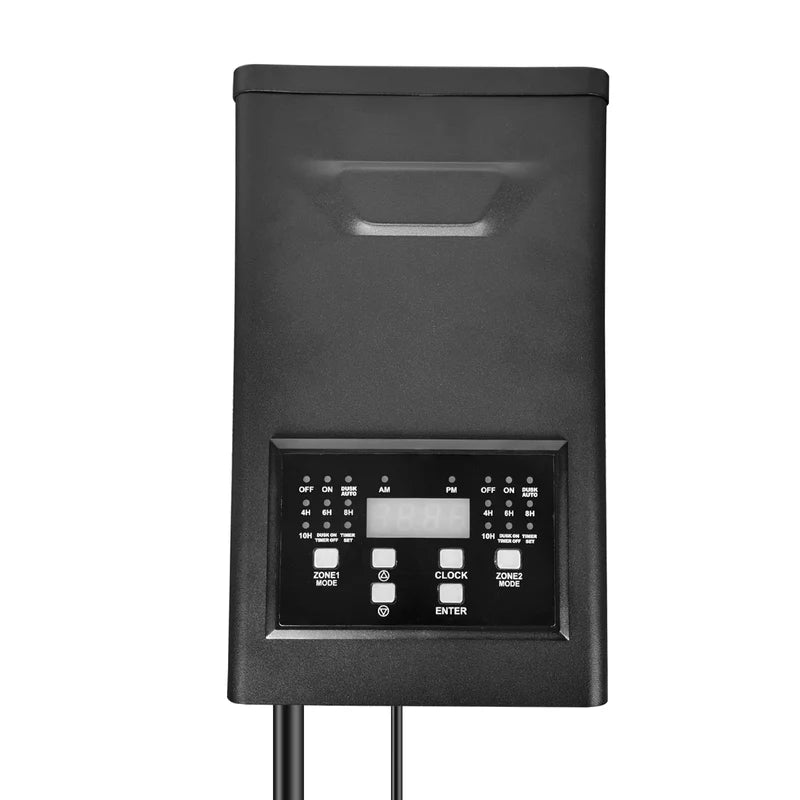 300W Landscape Lighting Transformers – 120V to 12V/14V AC, Dual Zone, Timer & External Photocell, Power Supply for Landscape Lighting Systems