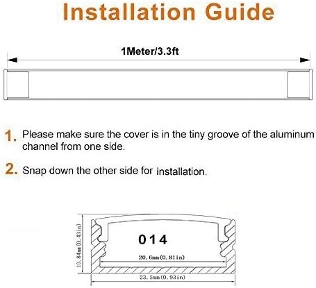 LightingWill 25-Pack U-Shape LED Aluminum Profile System Kit 6.56ft/2M Anodized Sliver for <20mm Width SMD3528 5050 LED Strips Installation with Oyster White Cover, End Caps and Mounting Clips U04S25