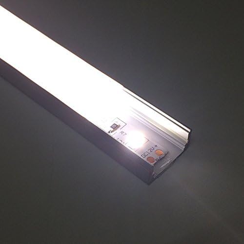 LightingWill 6.6ft/2M 25 Pack(164ft/50M) 9x17mm Silver U Shape LED Aluminum Channel Set Internal width 12mm with White Cover, End Caps and Mounting Clips for LED Strip Light Installations-U02S2M25