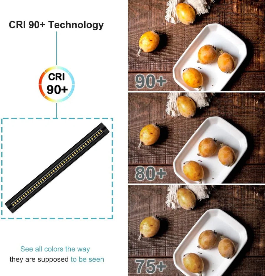 LightingWill 12V 5W 13 Inch Under Cabinet Light 1/2/3 Pack, Knob Dimmer LED Cabinet Light, Warm / Natural White, Adhesive Mount Slim Design for Kitchen and Closet, Black Finish