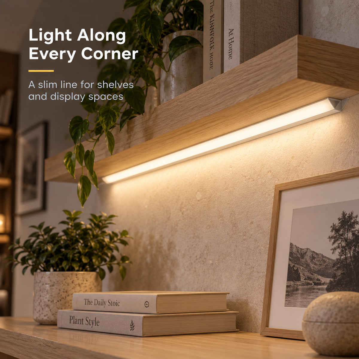 Silver V01 16x16mm V-Shape Corner-Mount LED Aluminum Channel, 12mm Inner Width, with Cover, End Caps & Mounting Clips