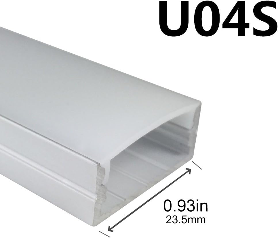 LightingWill 25-Pack U-Shape LED Aluminum Profile System Kit 6.56ft/2M Anodized Sliver for <20mm Width SMD3528 5050 LED Strips Installation with Oyster White Cover, End Caps and Mounting Clips U04S25