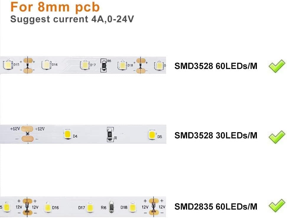 LightingWill 2 Pin LED Strip Light Connector Kit, 8mm Solderless Adapter Connectors, LED Strip Accessories Set for 8mm Wide 3528 2835 Single Color Flex LED Strips, 24 Pack