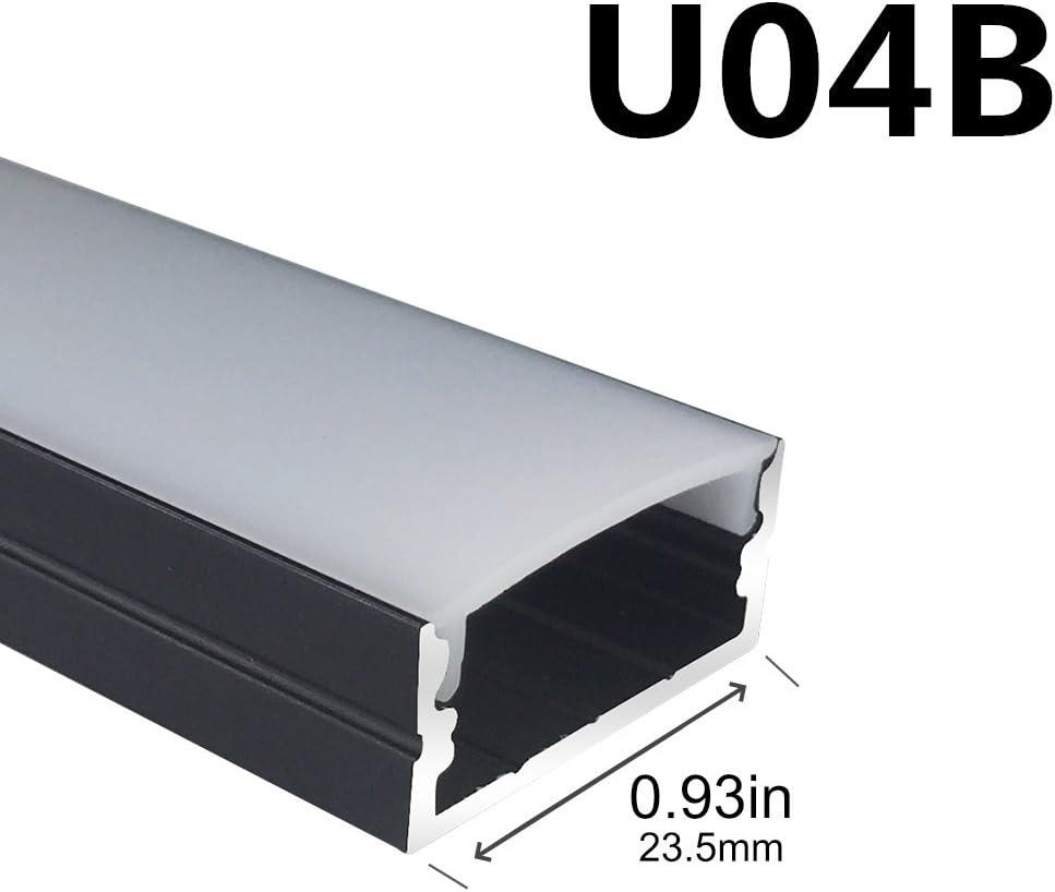 LightingWill 5-Pack U-Shape LED Aluminum Channel System 3.28ft/1M Anodized Sliver for <20mm Width SMD3528 2835 5050 LED Strips Installation with Oyster White Cover, End Caps and Mounting Clips U04B5