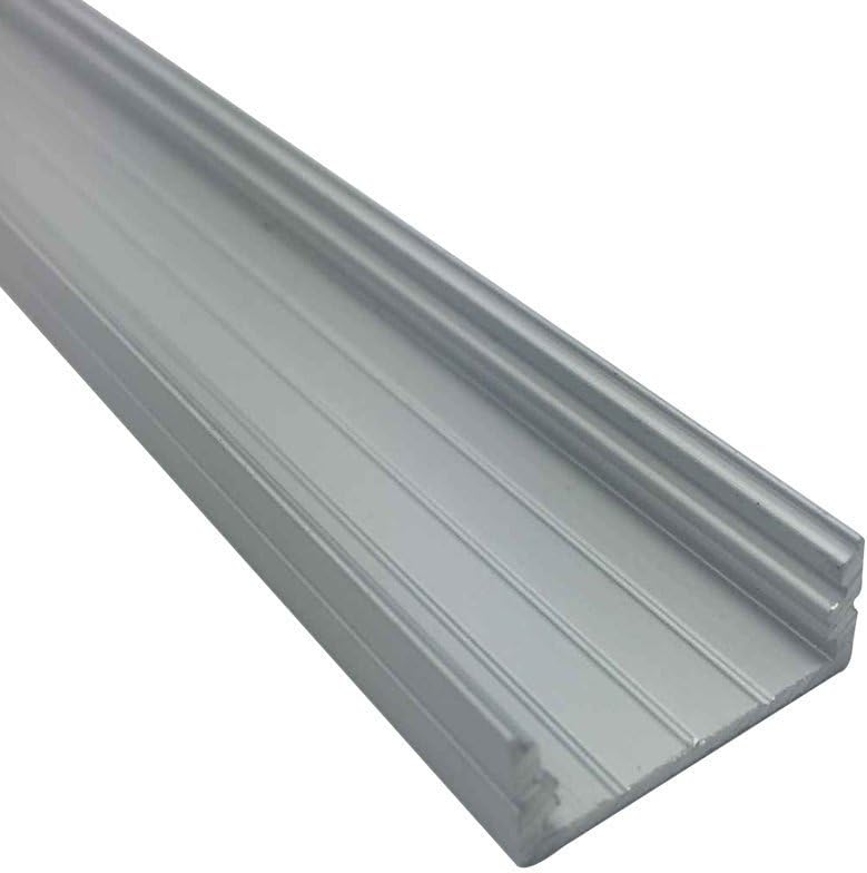 LightingWill 25-Pack U-Shape LED Aluminum Profile System Kit 6.56ft/2M Anodized Sliver for <20mm Width SMD3528 5050 LED Strips Installation with Oyster White Cover, End Caps and Mounting Clips U04S25
