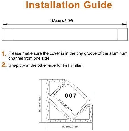 LightingWill 10-Pack V-Shape LED Aluminum Channel 3.3ft/1M Anodized Black Flush Corner Mount for <12mm Width SMD3528 5050 LED Strips with Milky White Cover, End Caps and Mounting Clips V03B10