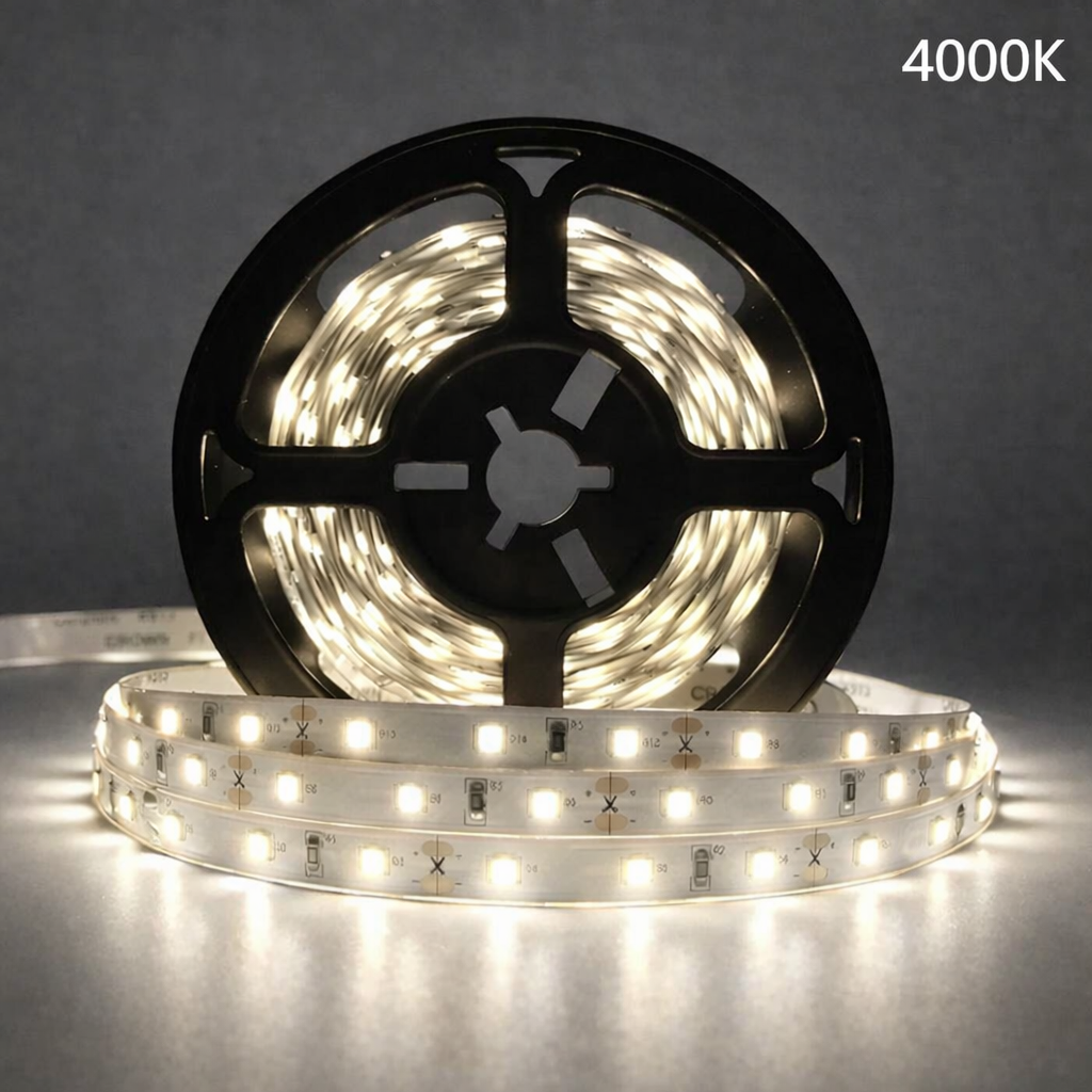 LightingWill DC24V SMD2835 Full Spectrum LED Strip Light 120LEDs/m 600 LEDs 16W/m, CRI 97+ High Density LED Ribbon 2700K–6500K, 8mm PCB IP00/IP67 for Indoor Cabinet and Bedroom Lighting, 5/50M