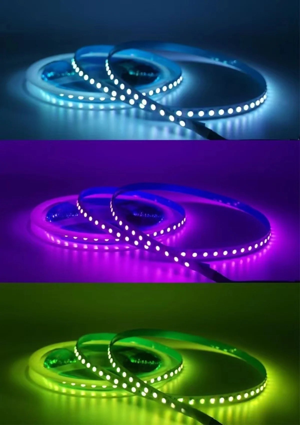 LightingWill 5MM Wide SMD3535 RGB LED Strip Light - DC12V | 120 LEDs/M | 5mm PCB | IP00 / IP67 | 5/50M | for Mirror, Kitchen Cabinet, Bedroom