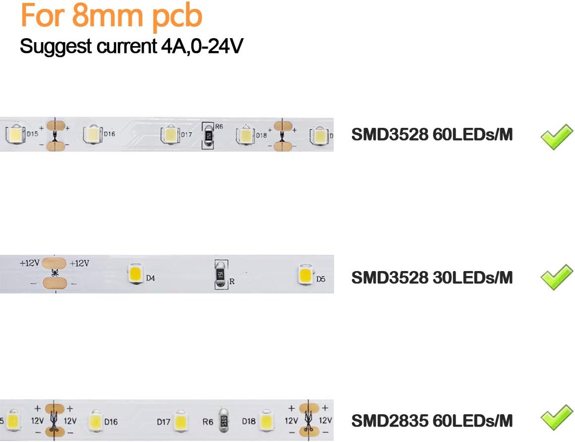 LightingWill 10pcs/Pack Strip to Strip with Wire Solderless Snap Down 2Pin Conductor LED Strip Connector for 8mm Wide 3528 2835 Single Color Flex LED Strips