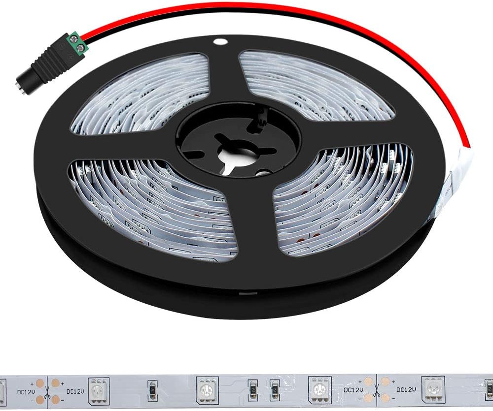 LightingWill Ultraviolet LED Strip, 385nm-390nm 16.4FT 36W 5M 12V SMD5050 150LEDs UV Ultraviolet Non-waterproof Tri-chip 10mm White PCB Flexible LED Strips 30LEDs/M 7.2W/M, for UV Curing, Metal Crack