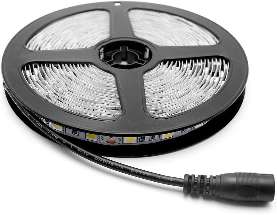 LightingWill Advanced Full Spectrum CRI97 LED Strip Light, Natural Sunlike Spectrum, SMD 5050 300LEDs 16.4Ft/5M Daylight White 5000K-6000K DC12V 72W, Non-Waterproof