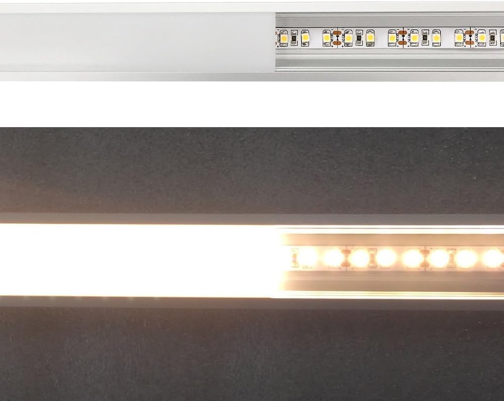 LightingWill 10-Pack 3.3ft/1M 10x30mm Silver U-Shape Internal Width 20mm LED Aluminum Channel System with Cover, End Caps and Mounting Clips Aluminum Profile for LED Strip Light Installations
