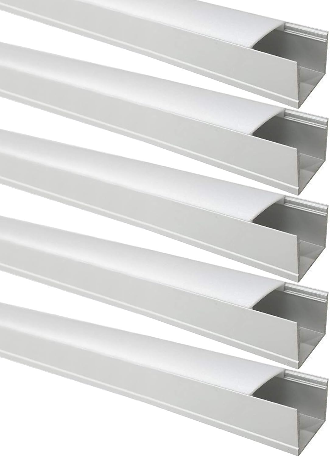 LightingWill Spotless U Shape LED Aluminum Channel 6.6ft/2M 25 Pack(164ft/50M) 24x24mm Silver Track Internal Width 20mm with Cover End Caps Mounting Clips for Cabinet Kitchen LED Strip Light -U06S2M25