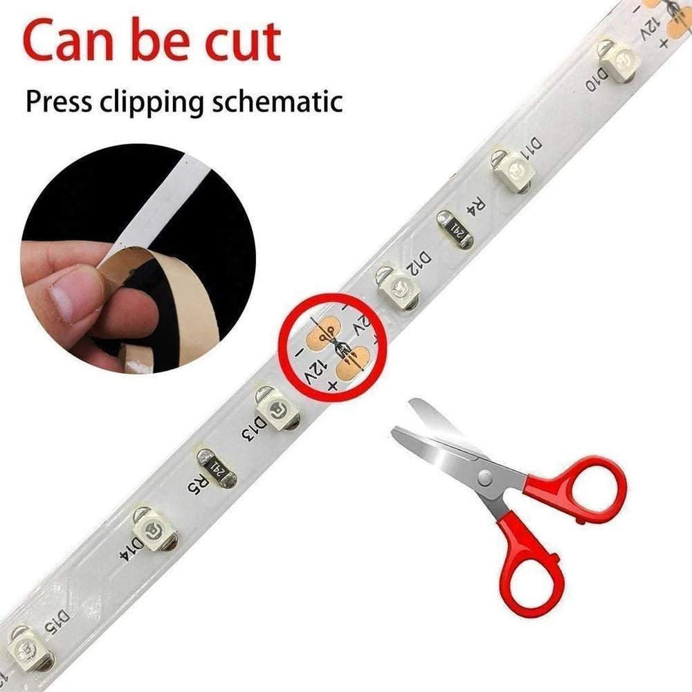 LightingWill 380–385nm SMD2835 UV LED Strip Light – 60/120/240 LEDs/m, 5M (16.4FT), DC12V, Non-Waterproof/IP67