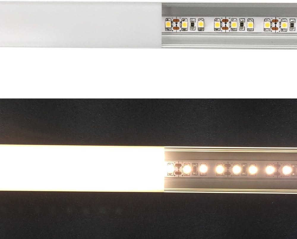LightingWill 25-Pack U-Shape LED Aluminum Profile System Kit 6.56ft/2M Anodized Sliver for <20mm Width SMD3528 5050 LED Strips Installation with Oyster White Cover, End Caps and Mounting Clips U04S25
