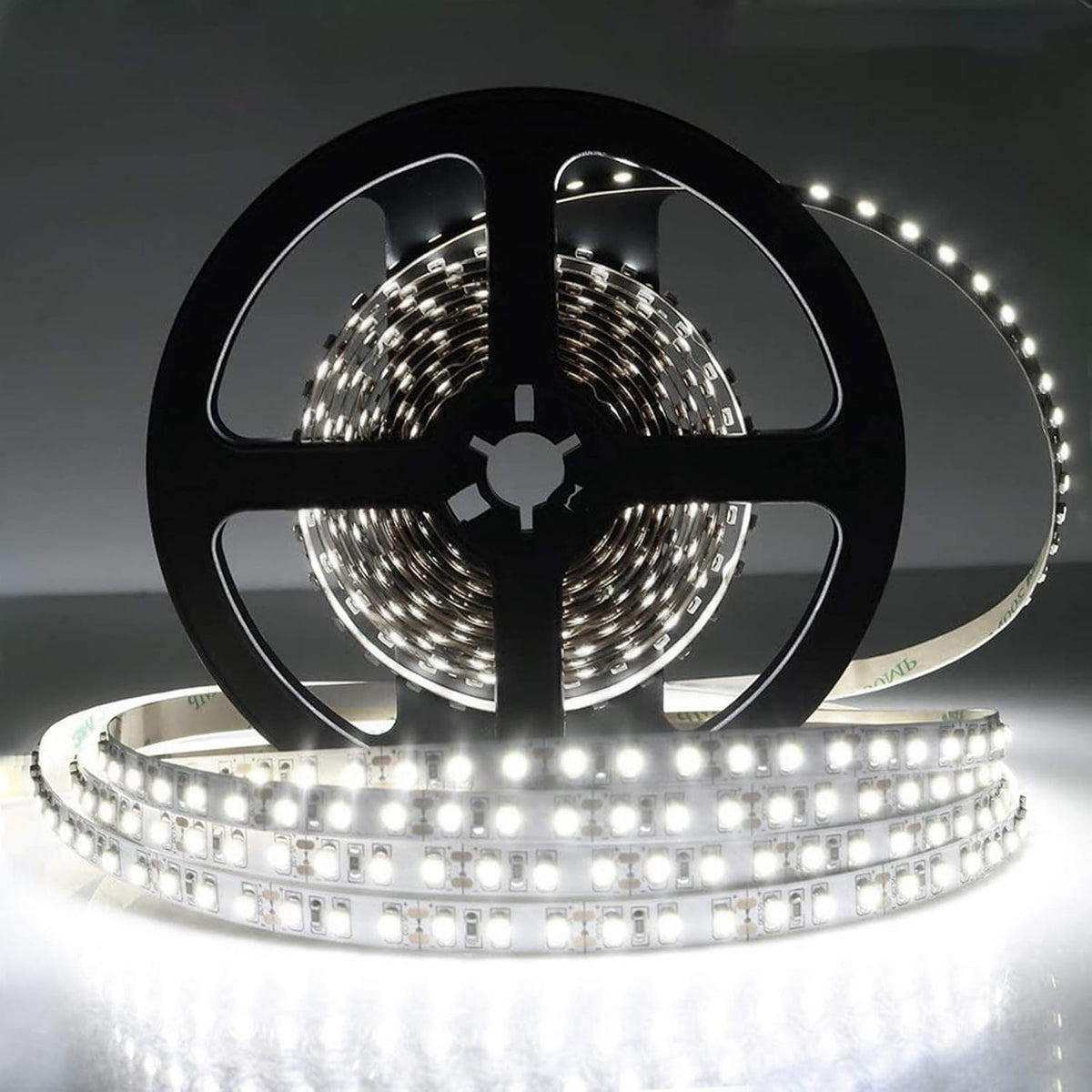 LightingWill LED Strip Lights IP67 Waterproof CRI80 SMD2835 16.4Ft(5M) 300LEDs Pure White 5000K-6000K 60LEDs/M DC12V 60W 12W/M 8mm White PCB Flexible Ribbon Strip with Adhesive Tape M2835PW300W