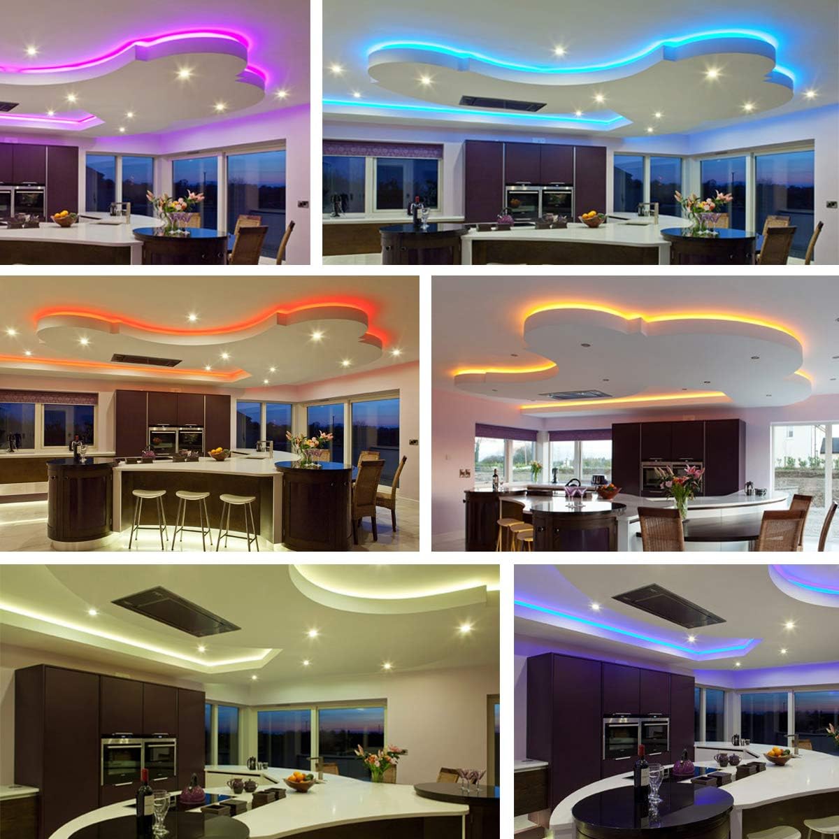 LightingWill 10pcs Pack Strip to Strip with Wire Solderless Snap Down 4Conductor LED Strip Connector for 10mm Wide 5050 RGB Flex LED Strips