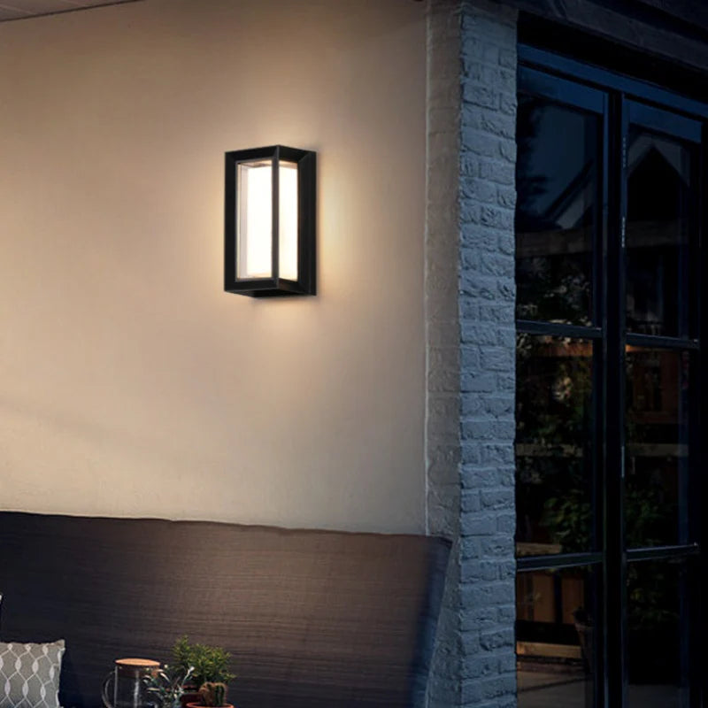 LightingWill LED Wall Light 18W Outdoor Waterproof Wall Sconce 3000K 4000K 6000K Black Double Frame Up Down Wall Light IP65 Aluminum Porch Garden Balcony Indoor 2 Pack