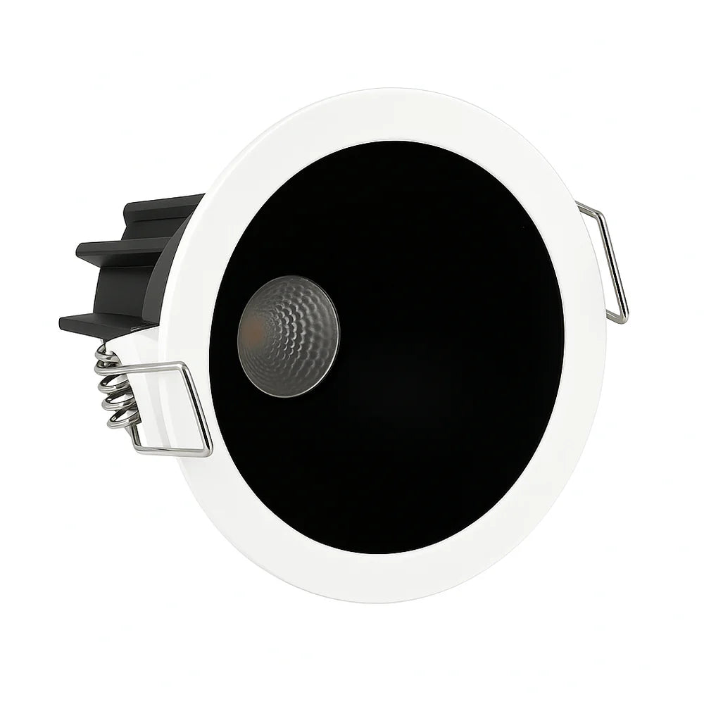 CDG-US Black Reflector 9W (3″) Deep Anti-Glare Full Spectrum LED Downlight | 90–140V | 4/12 Pack | 5CCT Adjustable | 24° Beam | White Housing | CRI>97 | Architectural Recessed Lighting