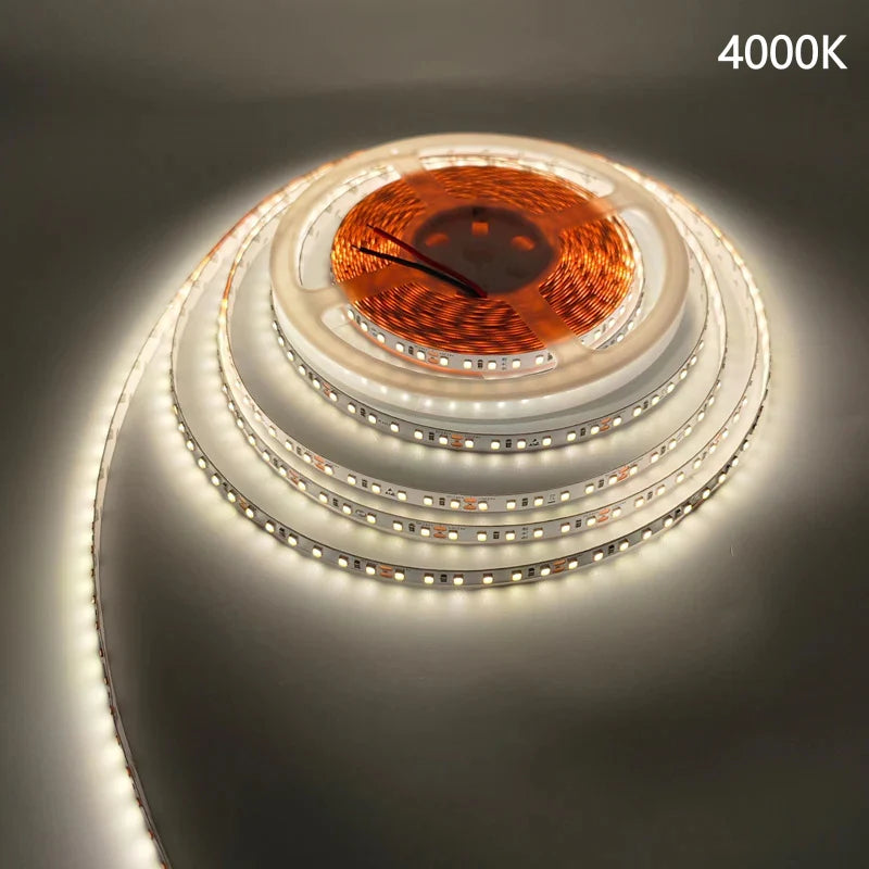 LightingWill DC12V SMD2835 Full Spectrum LED Strip Light 120LEDs/m 600 LEDs 16W/m, CRI 97+ High Density LED Tape 2700K–6500K, 8mm PCB IP00/IP67 for Kitchen Cabinet, Mirror, Bedroom, 5/50M