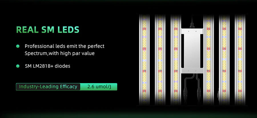 Foldable LED Grow Light - AC110-277V | 240W / 360W / 480W / 720W | Full Spectrum Grow Light for Indoor Commercial Plants | IP66 Waterproof | 0-10V Dimming | Included Hanging Rope, Dimmable Driver | Seedling, Veg & Bloom | US / EU / UK / AU Plug