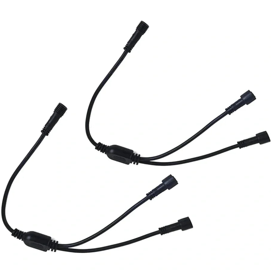 2pcs Pack 1-2 Splitter Current Division Cord, with Waterproof Male and Female Connector | Copper Core Wire | Lighting Accessories Fittings for LED Inground/Step Stair/Underwater Swimming Pool Lights