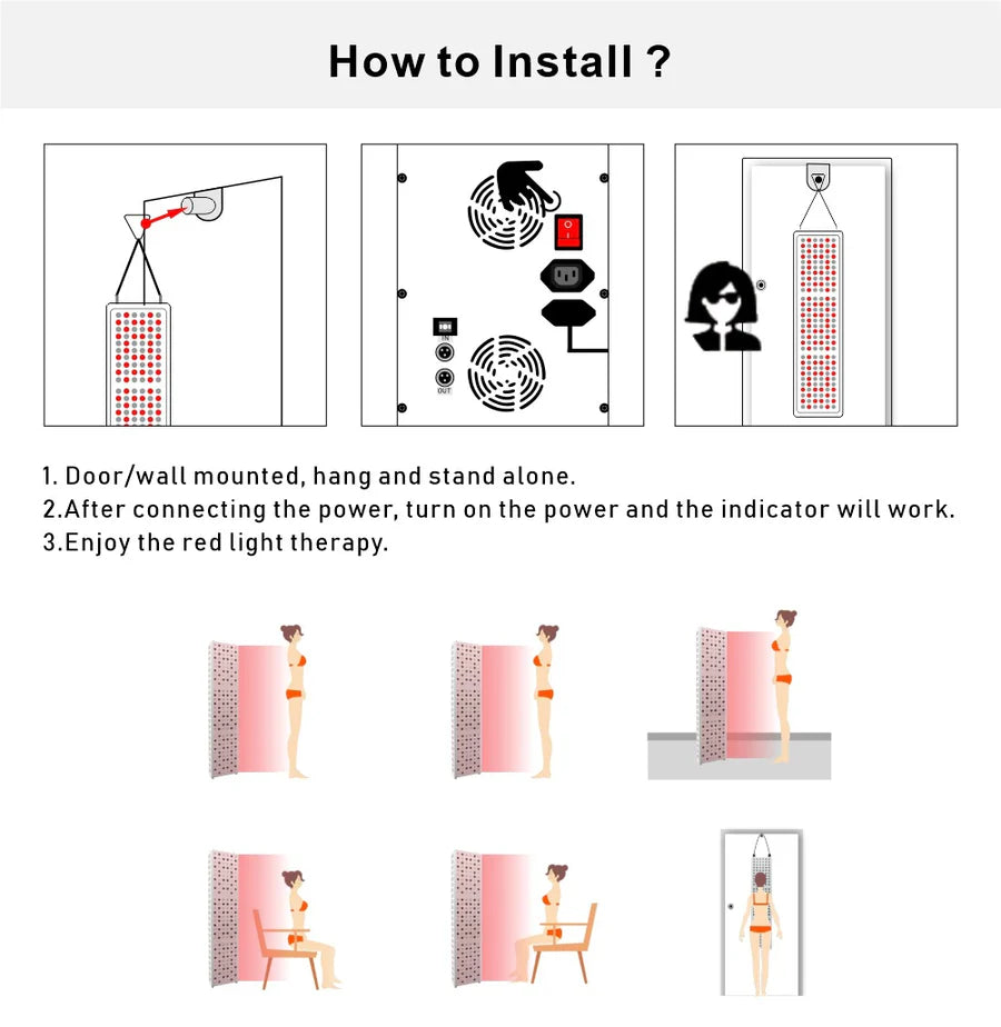ALW-PRO Series Large Panel Infrared Therapy Lamp – 600W / 800W | Dual Chip Red & IR | Touch Control with Timer & Pulse Dimming | 30° Lens | AC85–265V | Hanging Rope & Goggles Included | for Skin Care | US / EU / UK / AU Plug