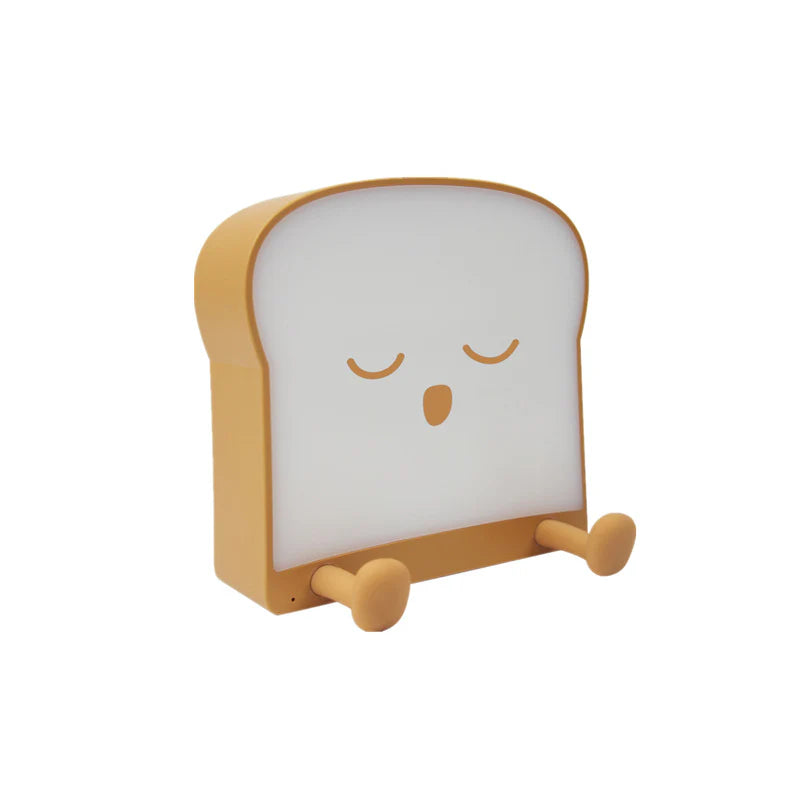 LightingWill Toast Bread LED Night Light Rechargeable Bedside Nursery Lamp with Phone Stand Cute Sleep Light for Kids Bedroom Decor