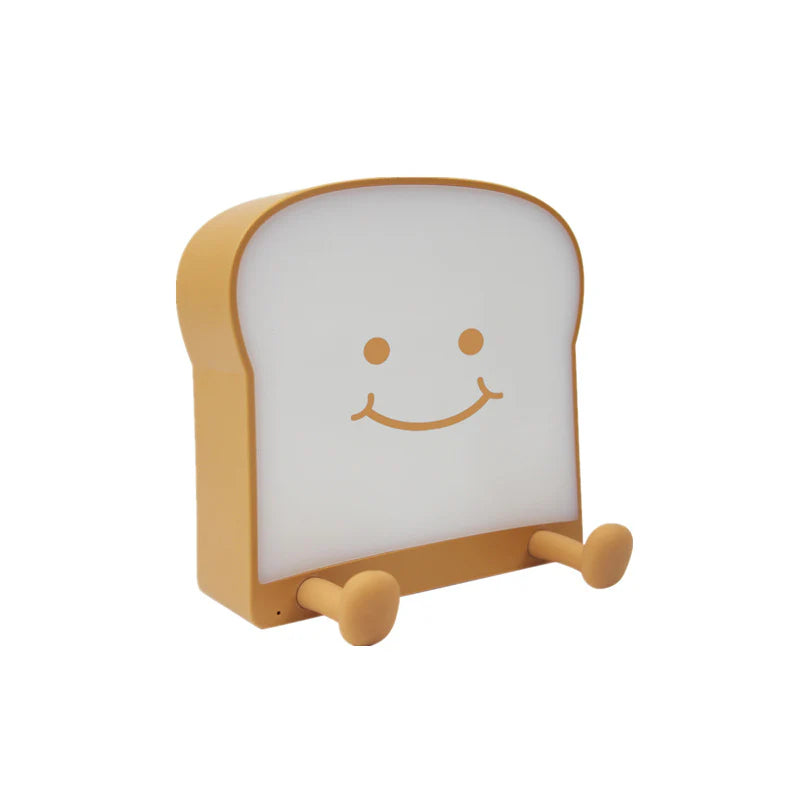 LightingWill Toast Bread LED Night Light Rechargeable Bedside Nursery Lamp with Phone Stand Cute Sleep Light for Kids Bedroom Decor