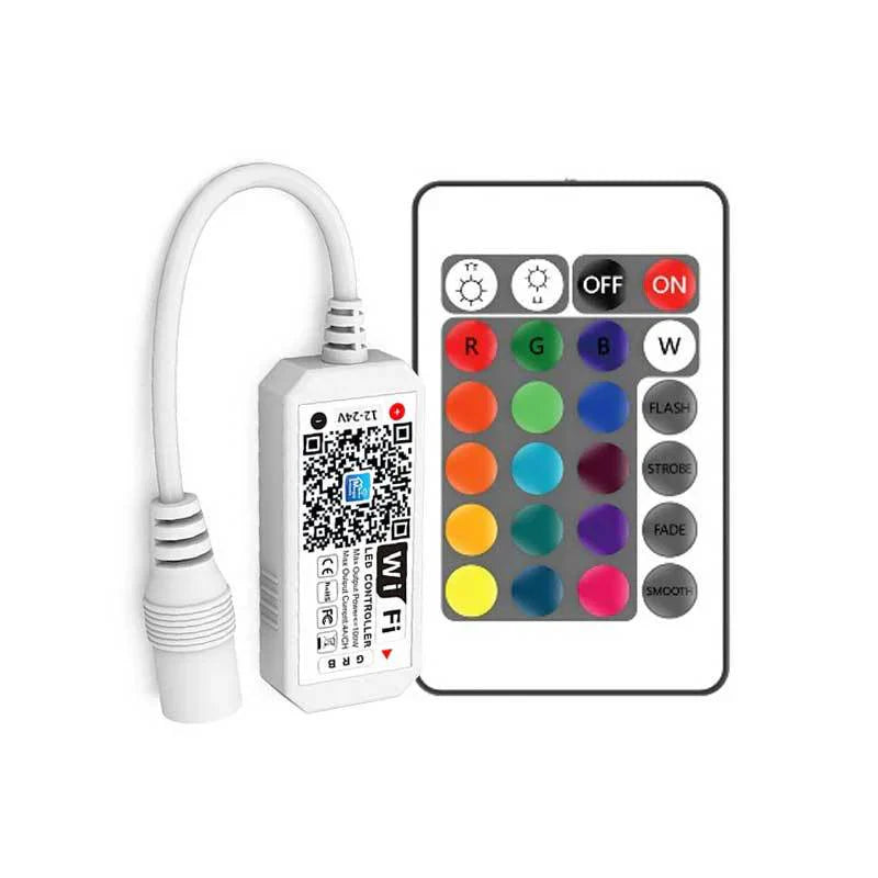 LightingWill Smart WIFI SMD5050 150LEDs RGB LED Strip Light Kit - DC12V | 30 LEDs/M | 10mm PCB | IP00 / IP65 | 5M /10M | RGB Color Changing LED Strip Lights with Alexa, Google Assistant | App Control & 24 Keys Controller + Power Supply | 5/10M