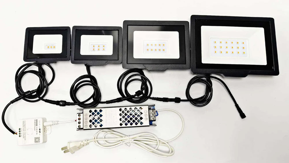 LightingWill FL-IC Series RGBIC LED Flood Light 10W-50W WS2811 Addressable IP66 24V DC Outdoor Landscape Light Aluminum Housing Wall Wash Stage Lighting 2/10-Pack