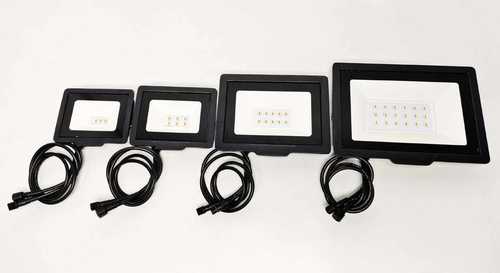 LightingWill FL-IC Series RGBIC LED Flood Light 10W-50W WS2811 Addressable IP66 24V DC Outdoor Landscape Light Aluminum Housing Wall Wash Stage Lighting 2/10-Pack