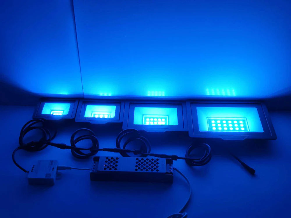 LightingWill FL-IC Series RGBIC LED Flood Light 10W-50W WS2811 Addressable IP66 24V DC Outdoor Landscape Light Aluminum Housing Wall Wash Stage Lighting 2/10-Pack