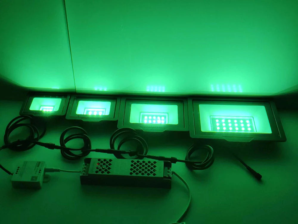 LightingWill FL-IC Series RGBIC LED Flood Light 10W-50W WS2811 Addressable IP66 24V DC Outdoor Landscape Light Aluminum Housing Wall Wash Stage Lighting 2/10-Pack