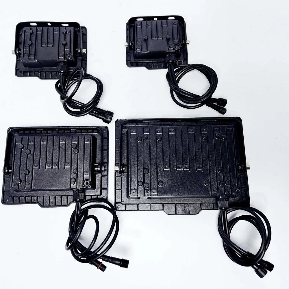 LightingWill FL-IC Series RGBIC LED Flood Light 10W-50W WS2811 Addressable IP66 24V DC Outdoor Landscape Light Aluminum Housing Wall Wash Stage Lighting 2/10-Pack