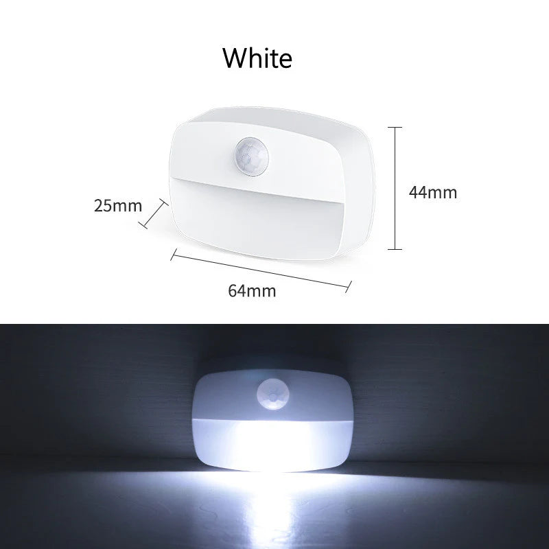 LightingWill PIR Motion Sensor LED Night Light Battery Operated Stick On Under Cabinet Light Warm White Daylight White for Stairway Kitchen Hallway 4 Pack 10 Pack