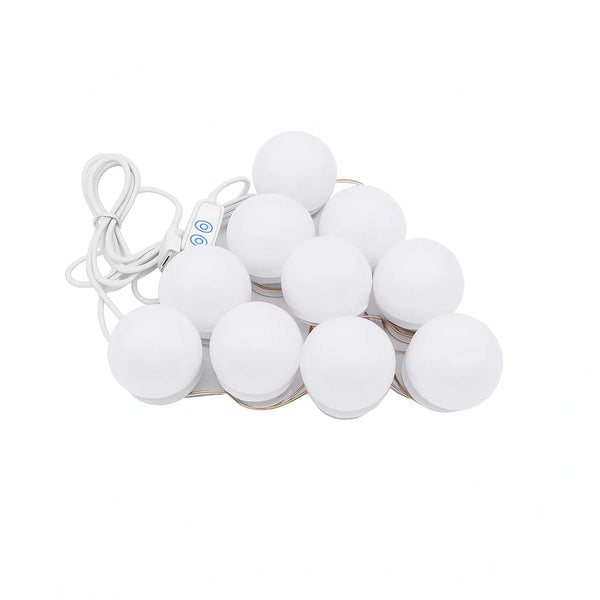 Hollywood Style LED Vanity Mirror Lights Kit with 10 1.77'' Light Bulbs, 3 Colors Adjustable, Ideal for Makeup Vanity Table in Dressing Room