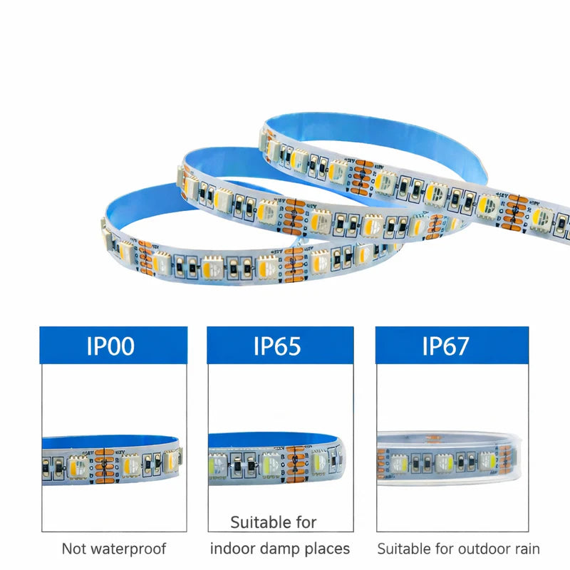 LightingWill DC12V RGBW/RGBWW LED Strip Light, 10mm PCB 4-in-1 SMD5050 72 LEDs/m, IP00 IP65 IP67 Flexible LED Tape Light for Mirror Kitchen Cabinet Bedroom, 5m 50m