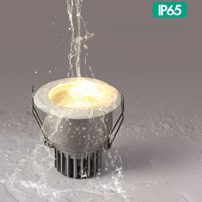 FX Waterproof Downlight – FX-1 Series IP65 LED Recessed Light | 7W / 12W / 15W | CRI 80+ | AC100–240V | Vapor-Proof Ceiling Fixture for Bathroom, Sauna & Outdoor Use | Black Trim | 1 / 4 / 10 Pack | Non-Dimmable