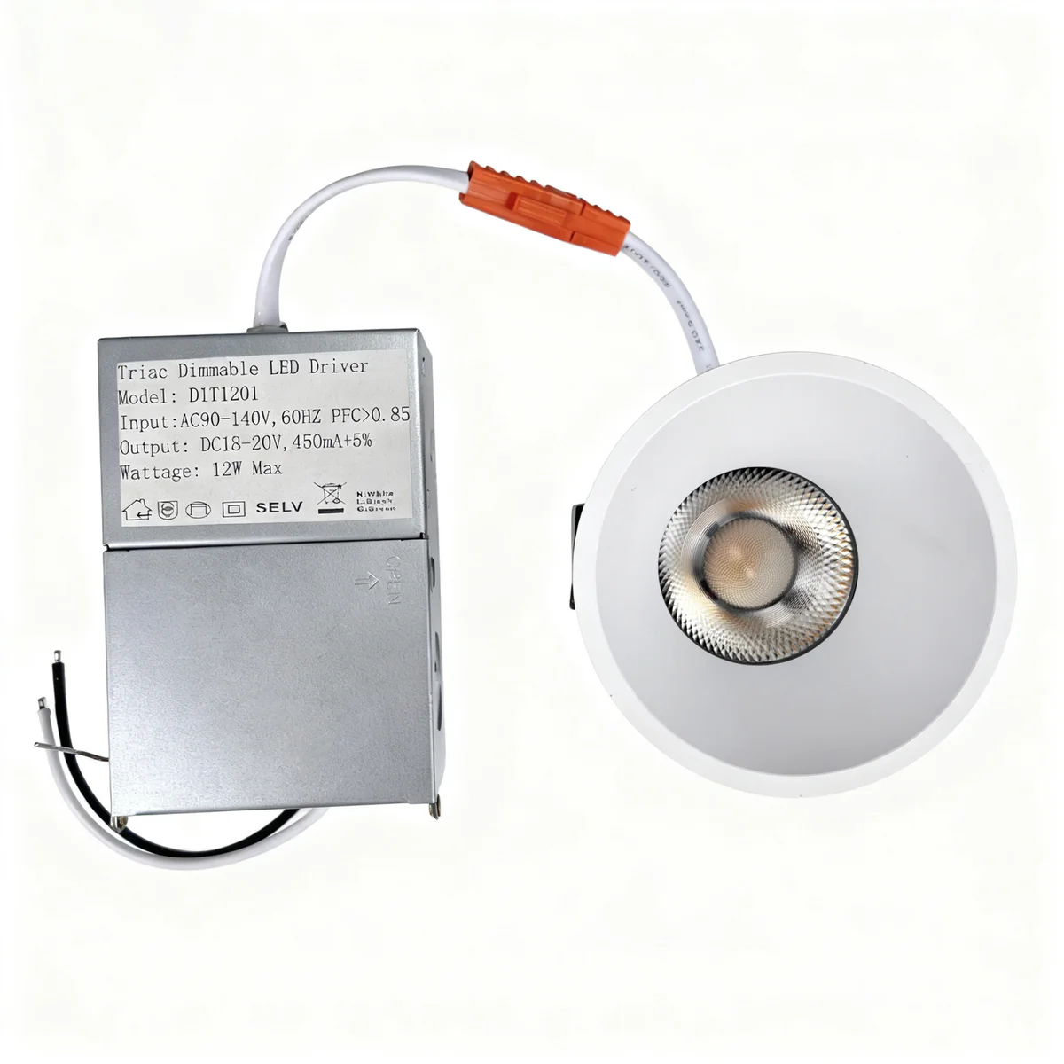 PRO Downlight PRO-1A Series Deep Recessed Anti-Glare Full Spectrum LED Downlight | AC 100–130V | 4 / 10 Pack | 7W / 9W / 12W | 5-CCT Selectable | 24° Narrow Beam | White Trim | CRI 95+ | Commercial Recessed Ceiling Light