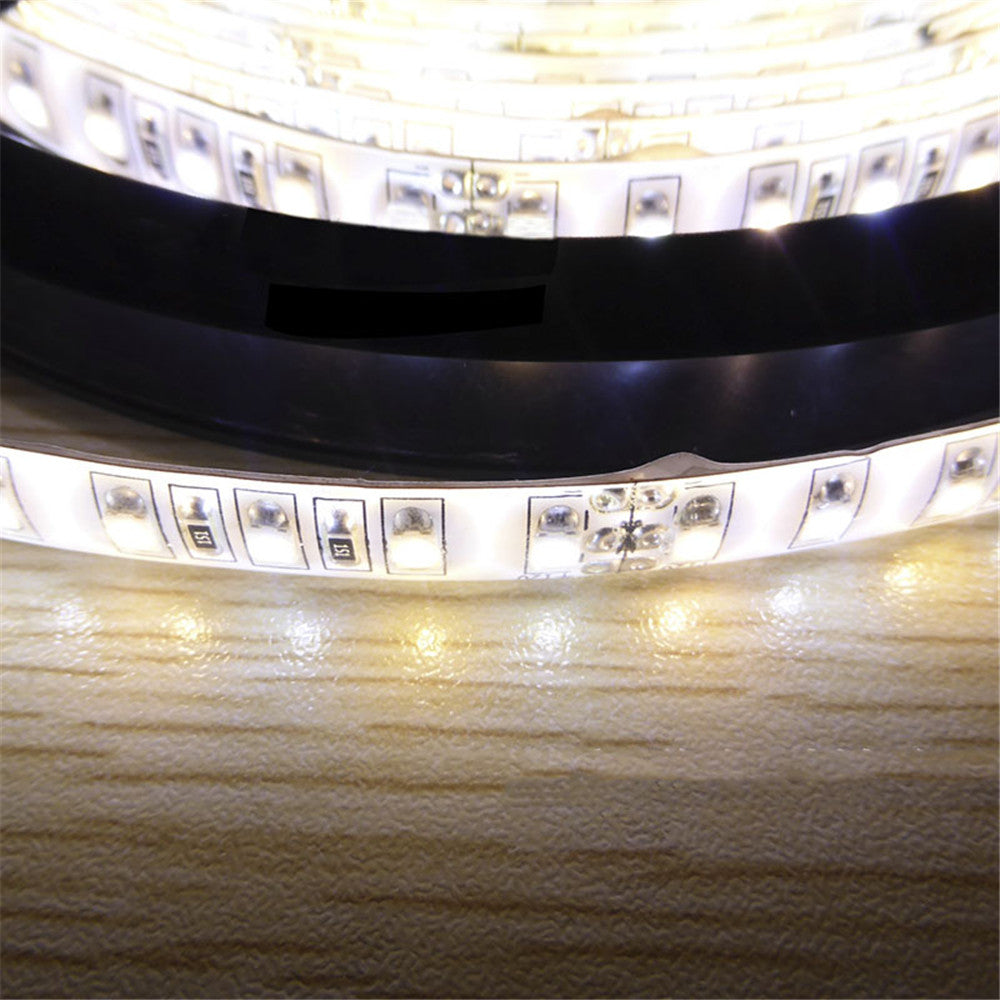 12VDC <48W 4Amp 16.4Feet (5Meter) per Roll SMD3528-600 Dual White (Pure White + Warm White) LED Color Temperature CCT Adjustable Flexible LED Strip Light 60 LED 9.6Watt per Meter White PCB Tape Light