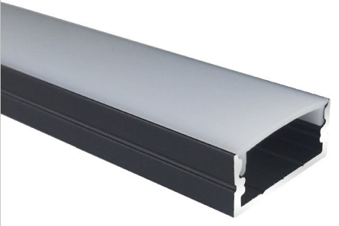 Schwarzes U04 10 x 23 mm U-förmiges Innenmaß 20 mm LED-Aluminium-Kanalsystem mit Abdeckung, Endkappen und Befestigungsklammern, Aluminium-Strangpressprofil für die Installation von LED-Lichtstreifen