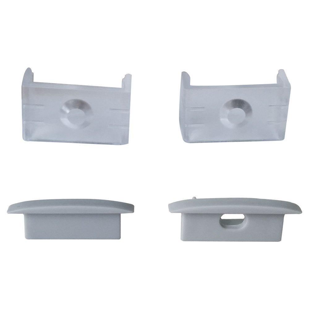 Silber U03 10 x 30 mm U-Form Innenbreite 20 mm LED-Aluminium-Kanalsystem mit Abdeckung, Endkappen und Befestigungsklammern Aluminiumprofil für LED-Lichtstreifeninstallationen
